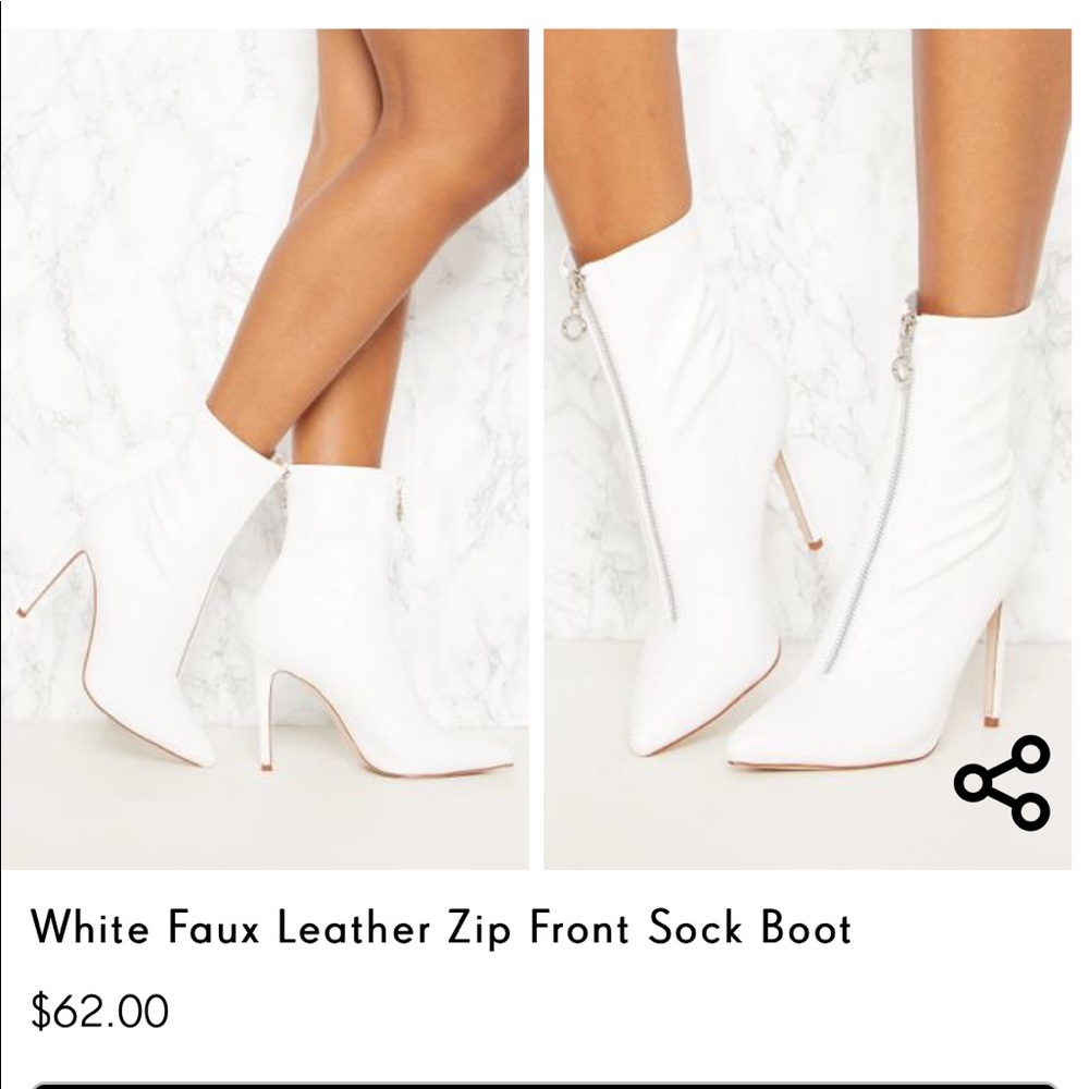 White leather boots